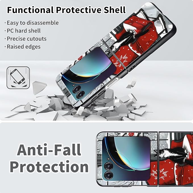 for Motorola Razr 2025 Case,for Moto Razr 60 Phone Case Cute Slim Hard PC Ultra-Thin Anti-Scratches Shockproof Protective Phone Cover,Cute Cat Snow