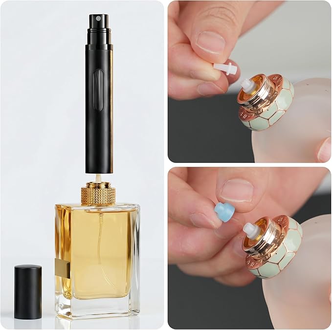 10ml Perfume Atomizer Travel Refillable, 3PCS Portable Perfume Travel Refillable Bottle,Bottom-Filling Fragrances Perfumes Bottle,Mini Cologne Dispenser, Perfect Travel Essentials for Men & Women