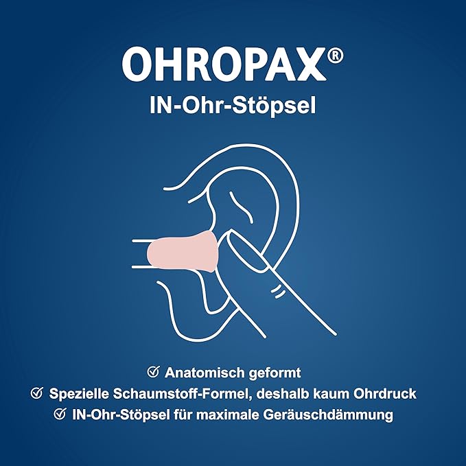 Ohropax Soft Foam Ear Plugs (10 Ear Plugs)