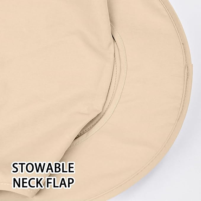 Sun Hats for Men Women Fishing Hat UPF 50+ Breathable Wide Brim Bucket Hats Summer UV Protection Safari Hat with Neck Flap