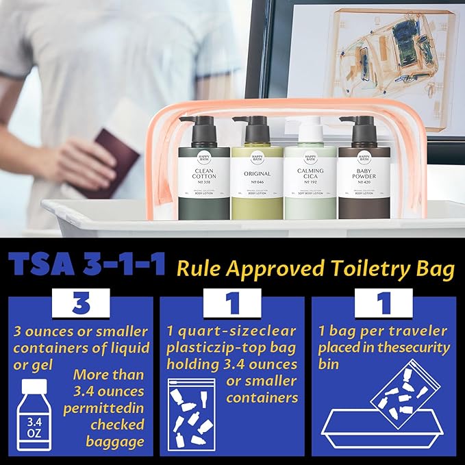 16 Pieces Clear Makeup Bags Bulk, TSA Approved Toiletry Bag for Travel, PVC Waterproof Travel Pouches Clear Pouch with Zipper for Men and Women Carry-on Travel Essentials Cosmetic Bags (Orange)
