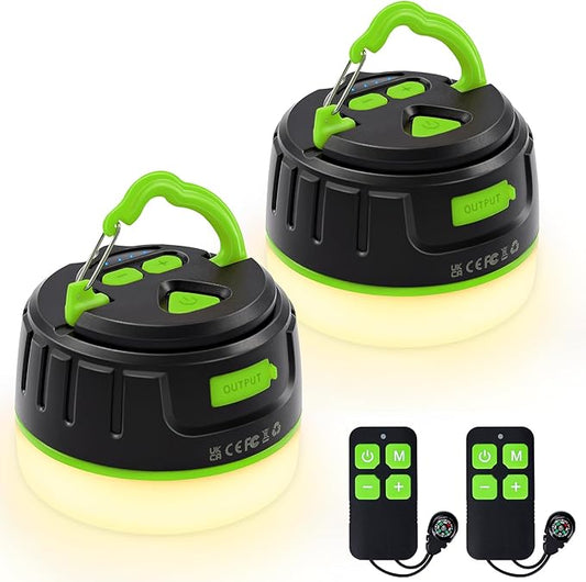 Sinvitron LED Camping Lantern Rechargeable with Remote Control - 1000LM 150H Runtime Tent Light, 5200mAh Water-Resistant Emergency Light for Hurricane Power Outages, Hiking Home