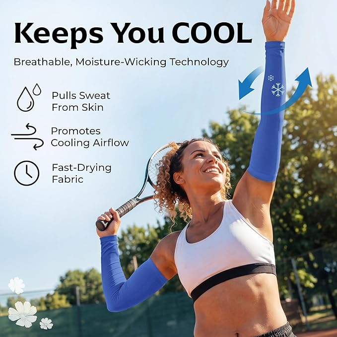 SportsTrail Cooling Arm Sleeves for Men & Women – Breathable, UV Sun Protection, Sports Arm Sleeves for Women, Men & Youth