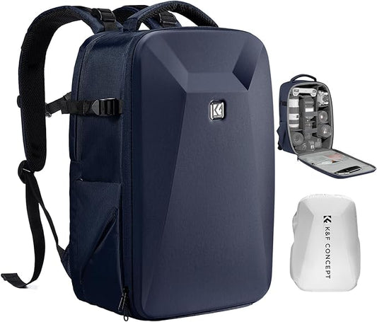 K&F CONCEPT Camera Backpack,Hardshell Photography DSLR Camera Bag with 15-15.6 Inch Laptop Compartment Hard Shell Camera Case Compatible with Canon/Nikon/Sony/DJI Mavic Drone