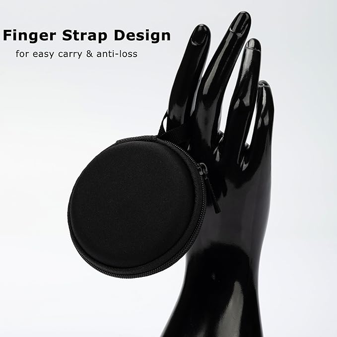 Ginsco Mini-Portable Hard Shell Earbuds Case for Apple EarPods Headphones USB-C Wired Ear Buds/Samsung Galaxy Wired Earbuds, Travel Case for Earphones Earplugs (2, Black)