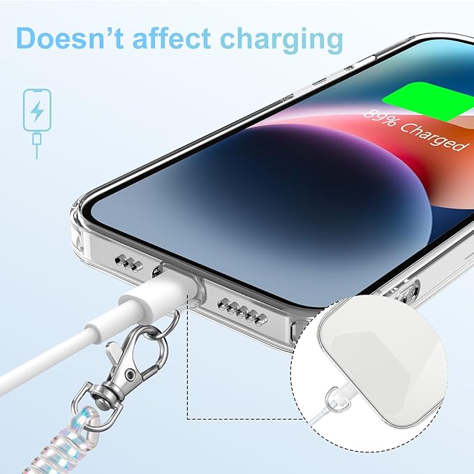 SHANSHUI Phone Lanyard Tether, Stretchy Phone Strap Patch Anchor Outdoor Climbing Hook Compatible for Most Smartphones