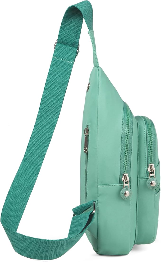 Banelu Small Sling Backpack Crossbody Bags for Women Men, Small Sling Bag Cross Body Bag Fanny Packs Crossbody Purses - Green