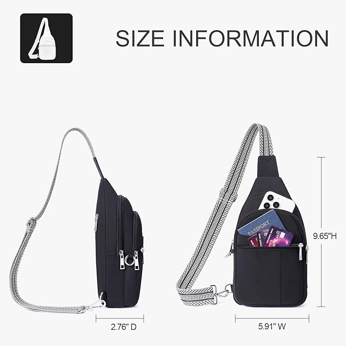 Small Sling Bag for Women, Puffer Crossbody Bag Anti Theft Travel RFID Purses Fanny Packs for Travel Hiking
