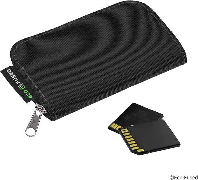 Eco-Fused Memory Card Case - Fits up to 22x SD, SDHC, Micro SD, Mini SD and 4X CF - Holder with 22 Slots (Black & Grey / 22 Slots - 2 Pack)