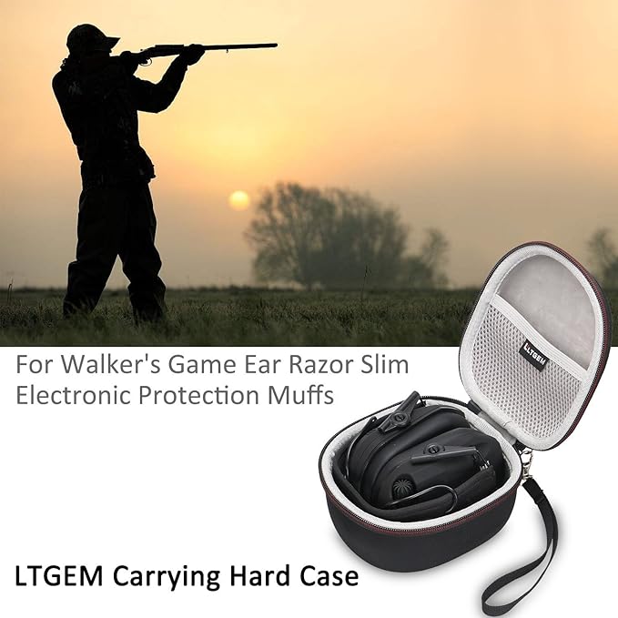 LTGEM Case for Walker's Razor Slim Ear Muffs - Hard Storage Travel Protective Carrying Bag