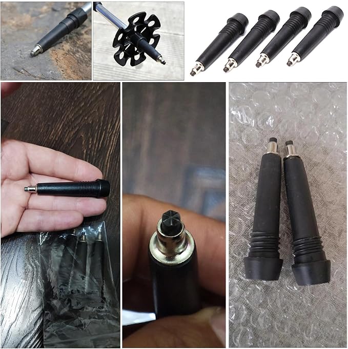 5 Pack Trekking Poles Carbide Tips Replacement Universal Tungsten Steel Rod End Tip for Outdoor Hiking Stick Cane Climbing Walking Pole Gear Worn Repair Accessories