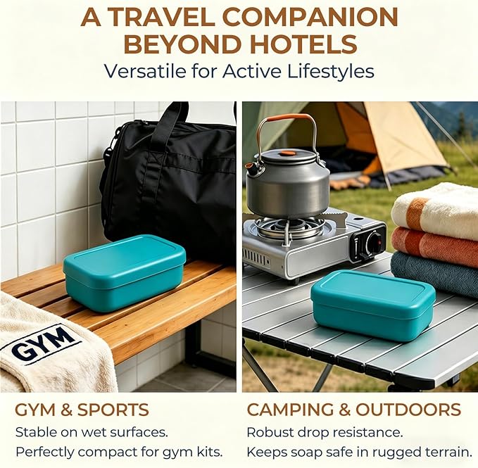 AIMAIAIMAI Silicone Shampoo Bar Travel Case with Drain Pad – Leak Proof Bar Soap Travel Case for 2 Bars, Shampoo & Conditioner Bar Holder for Camping, Gym | 1 Pack, Green