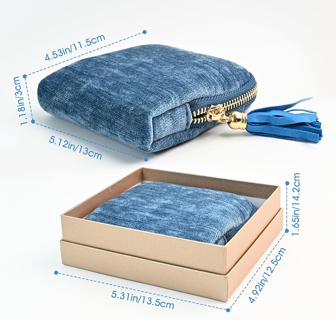 Portable Ring Keychain Holder for Gym and Travel - Jewelry Holder for Sports Bag, Compact Ring Earring Necklace Storage Case (Peacock Blue)