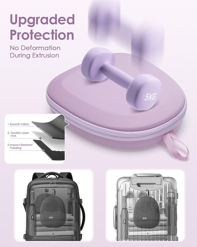 Headphone Case Hard Shell Super-Slim for Sony/JBL/Bose/Soundcore Anker/BERIBES KVIDIO TOZO JLab Over-Ear Headphones Universal Portable Travel Organizer Bag (Purple)