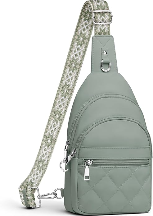 SYTRAH Sling Bag for Women, Anti-Theft RFID Crossbody Bag Nylon Sling Purse for Travel, Puffy Small backpack