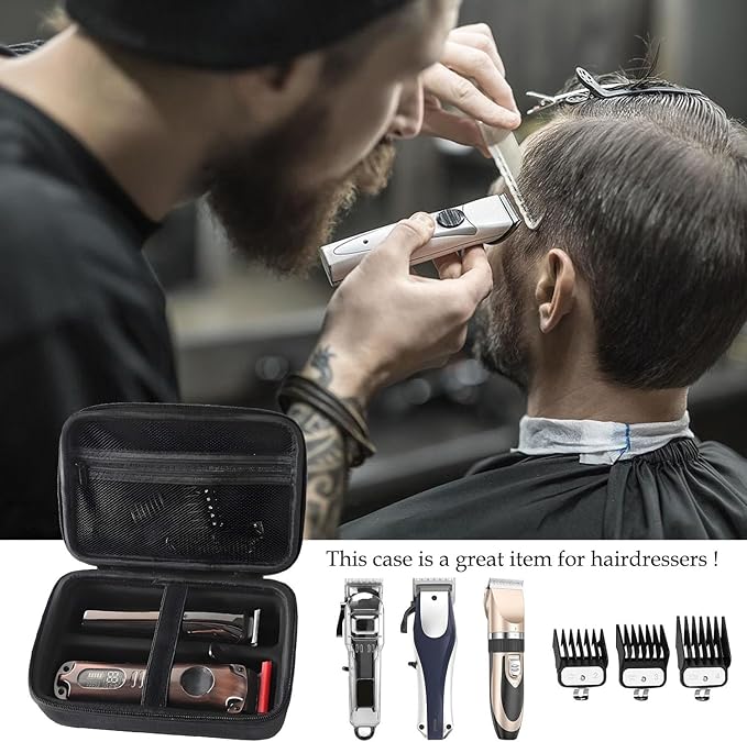 Hard Case for Hair Cutting Clippers, Professional Barber Storage Organizer Bag, Compatible with Ufree FADEKING Romanda Novah KIKIDO Wahl, Travel Razor Trimmer Case