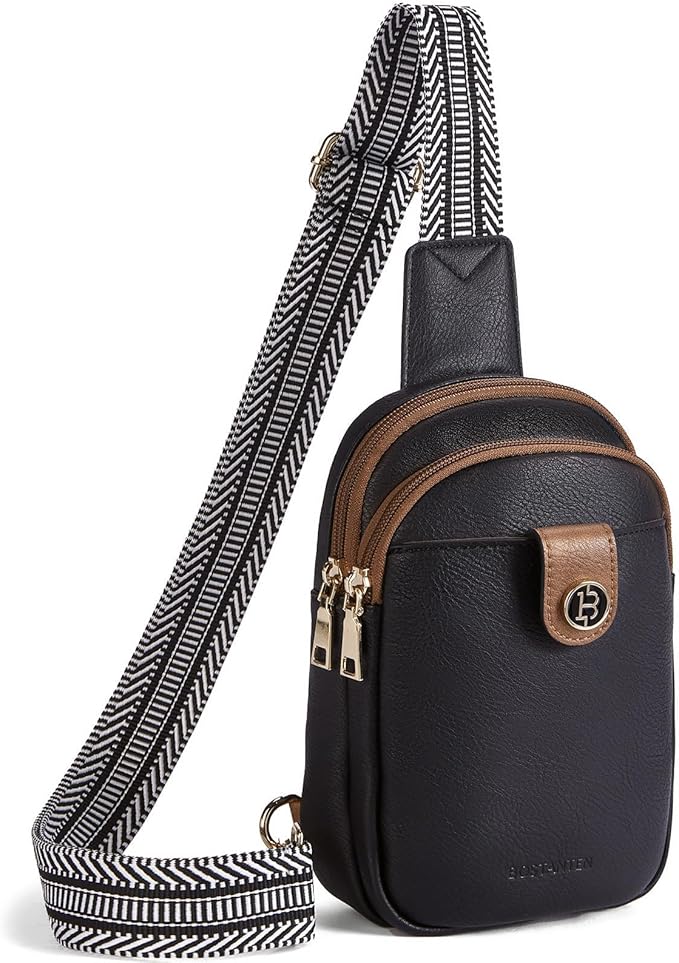 BOSTANTEN Sling Bag Crossbody Bags for Women Trendy Crossbody Purse Leather Chest Bag