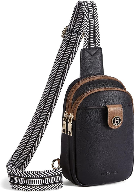 BOSTANTEN Sling Bag Crossbody Bags for Women Trendy Crossbody Purse Leather Chest Bag
