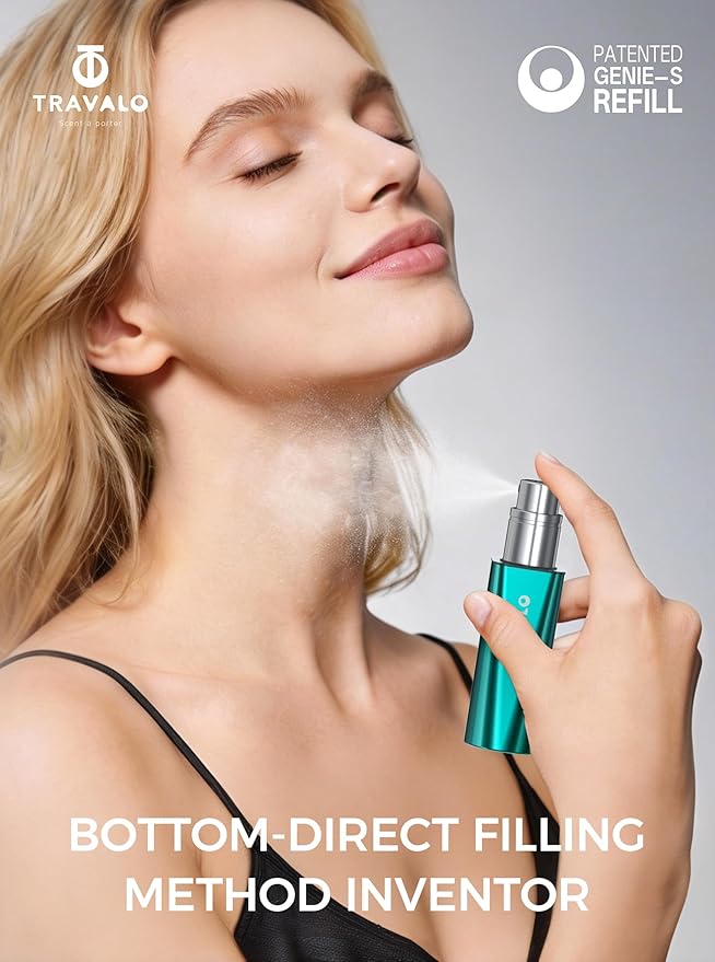 Travalo OBSCURA Ultimate Bottom-Fill Perfume Atomizer with HD Spray - 5ml Leakproof Travel Bottle, Refillable Portable Fragrance Dispenser for Her & Him (OBSCURA, GREEN)