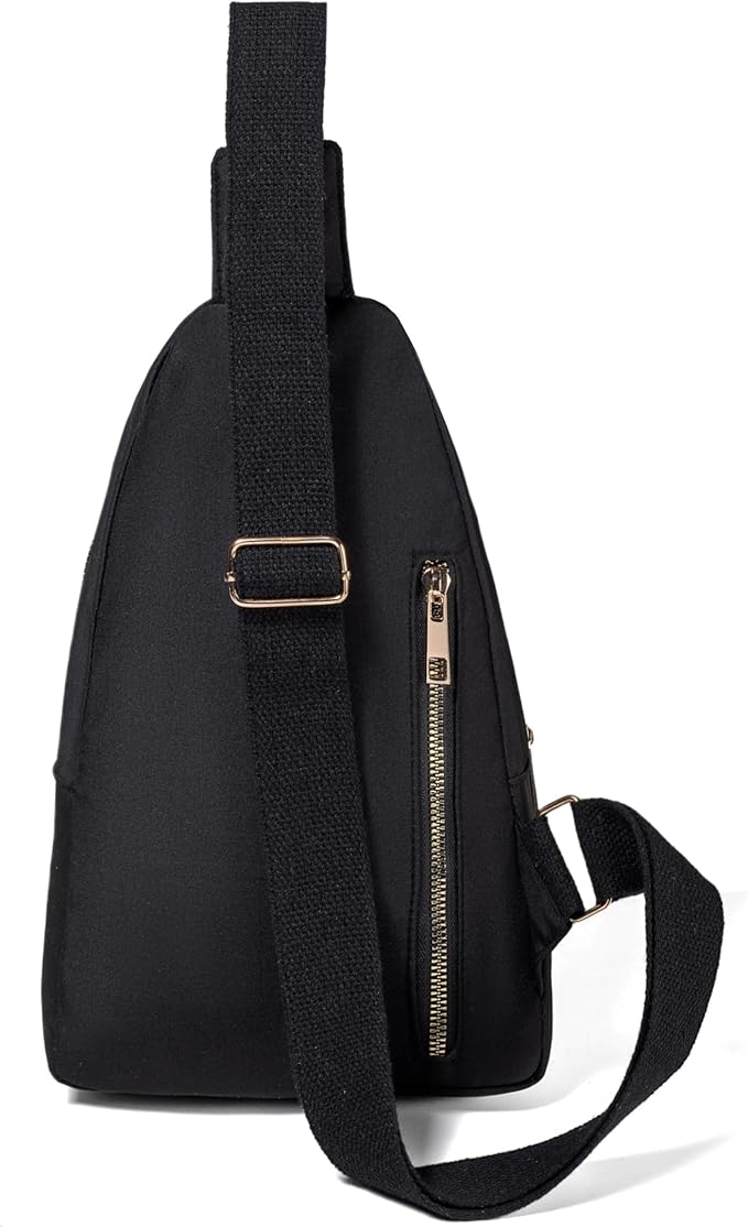 Banelu Small Sling Backpack Crossbody Bags for Women, Small Sling Bag Cross Body Bag Fanny Packs Crossbody Purses - Gold Zipper