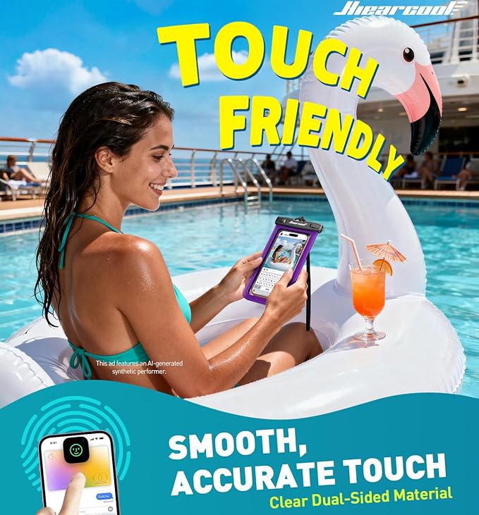Hiearcool Universal Waterproof Phone Pouch, Dry Bag Compatible for iPhone 17 16 15 14 13 Pro Max XS Plus Samsung Galaxy S22 Cellphone Up to 8.9", IPX8 Water Proof Cell Phone Case for Beach-2Pack