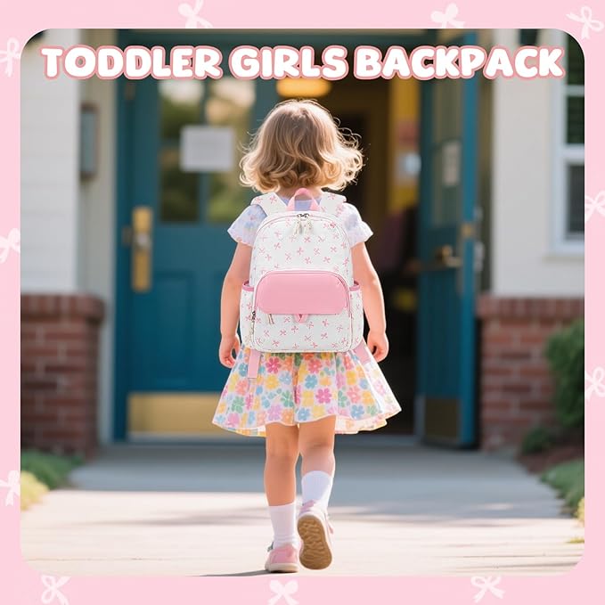 BTOOP Kids Backpack for Girls 4-6, Small Girls Backpack-Preschool Kindergarten School Bookbag with Insulated Lunch Compartment & Chest Strap for Girl