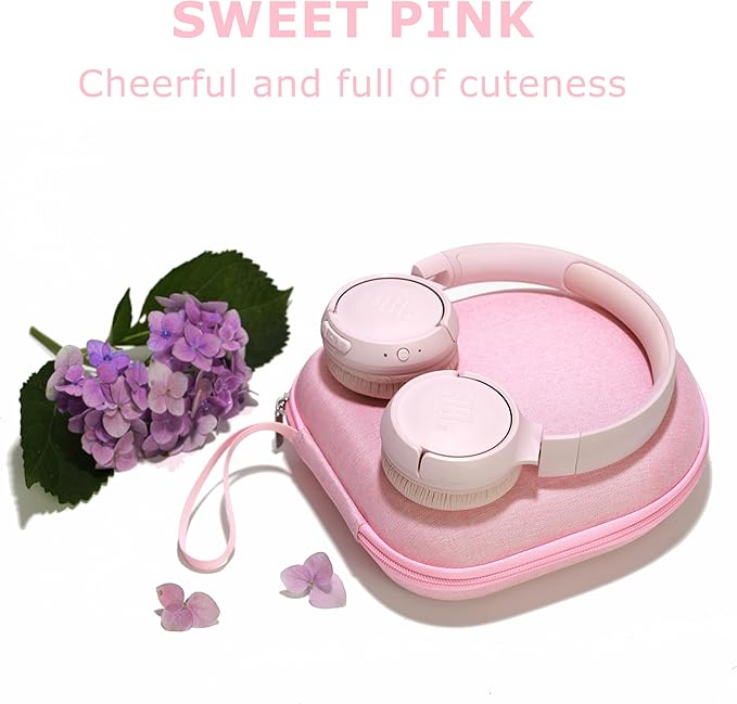 Ginsco Universal Headphone Case Compatible with JBL Tune 510BT 720BT, Sony WH-CH 720N/WH-CH520, with Sony/JBL/Soundcore Q20i Q30/BERIBES/TOZO/KVIDIO etc Wireless Headphones Pink