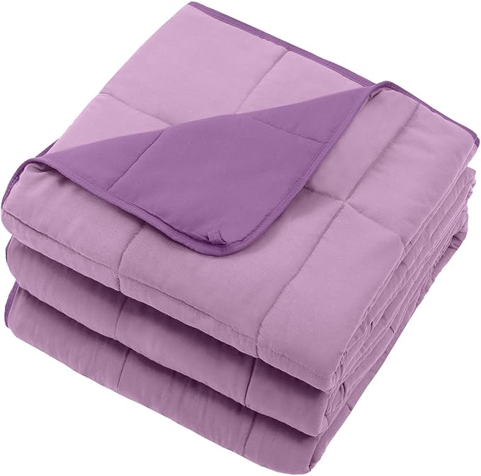 Purple Weighted Blanket for Adults 15lbs, 48"x72", Twin Full Size Cooling Heavy Throw Blanket for 140-160lbs, Microfiber Soft Thick Big Blankets Weighted Comforter Gifts for Sleeping