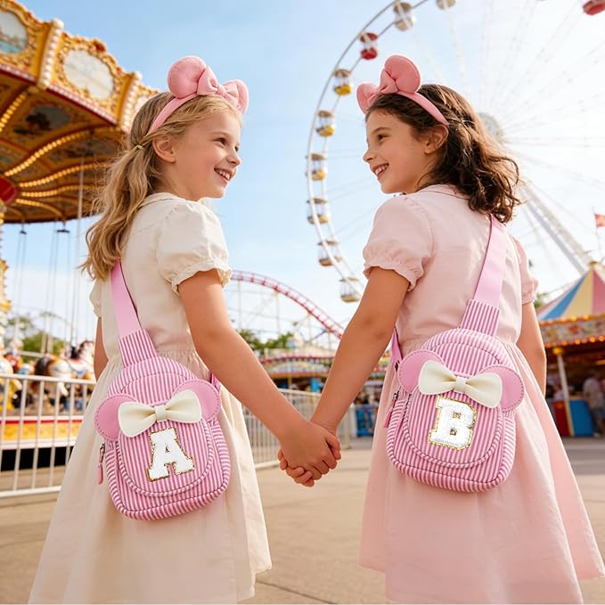 Girl's Initial Crossbody Sling Bag, Small Toddler Fanny Pack For Girl Kid, Girls Purses For Birthday Gifts For 3 4 5 6 7 8 Years Old