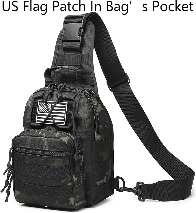 Small Tactical Sling Bag for Men with Holster Military EDC Shoulder Bag CCW Crossbody Bag 7 Liters