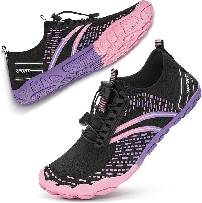 ATHMILE Hiking Barefoot Water Shoes for Women Men Beach Swim Aqua Pool River Quick Dry Athletic Wide Toe Outdoor Sport Kayaking Boating Rock Climbing Yoga Lake