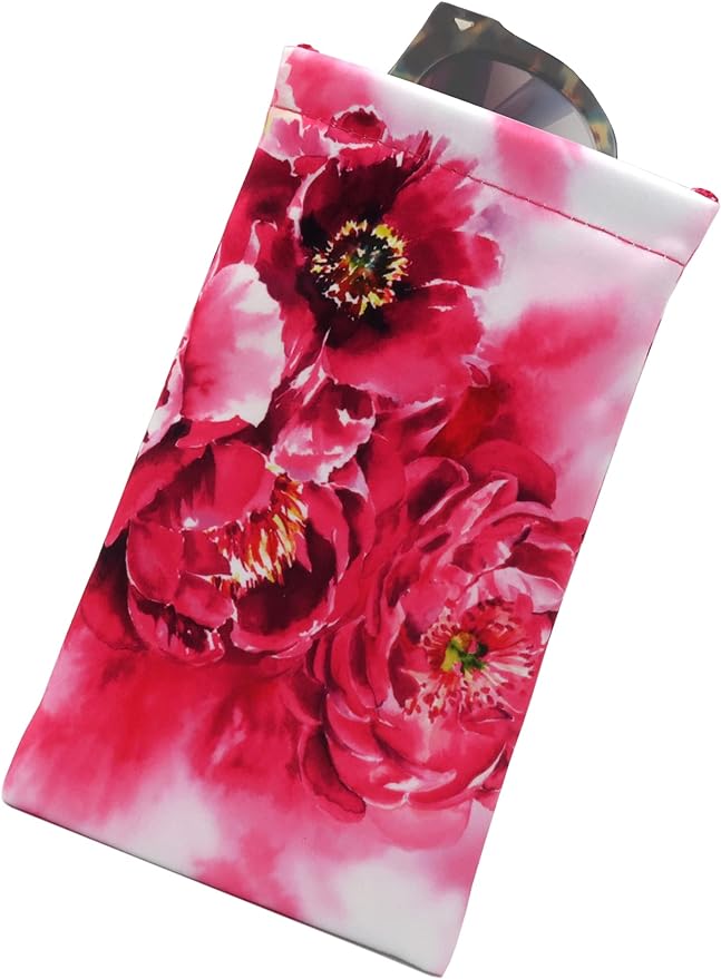 Soft Sunglasses case | Large Glasses Case Holder - Eyeglass Pouch Squeeze Top | Glasses pouch Lightweight Extra Layers