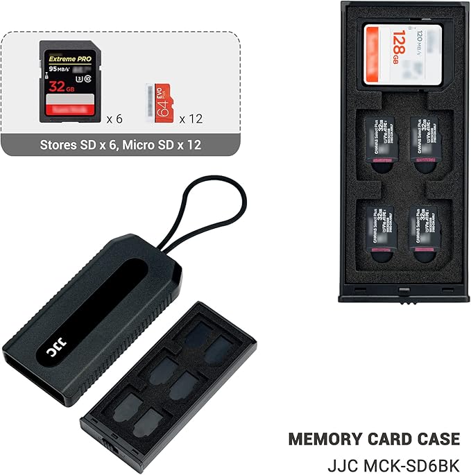 Portable Memory Card Case Holder for 6 SD SDHC SDXC Cards and 12 Micro SD TF Cards, Anti-Shock SD Card Case with Easy Push-Pull Design