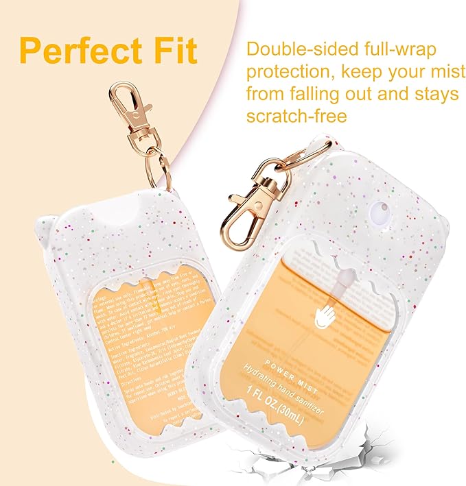 Hand Sanitizer Spray Case for Touchland Silicone Touchland Case Keychain Cute Hand Sanitizer Holder Keychain Compatible with Touch land Power Mist Gentle/Glow Mist