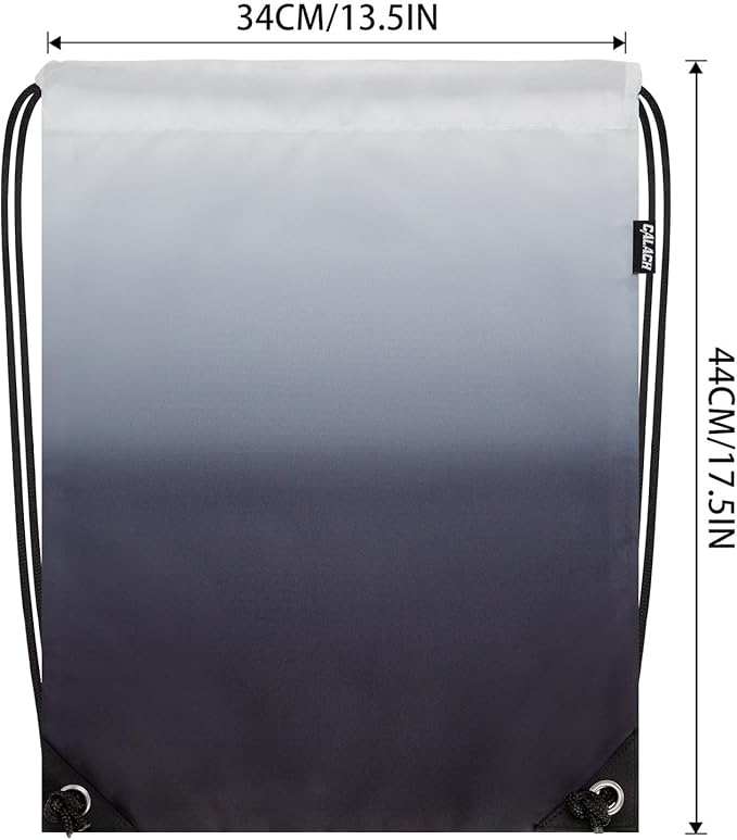 2PCS Drawstring Bags Bulk, String Backpack for Men Women, Cinch Bag Draw String Back Bag for Gym, Sports, Travel, Swimming, Beach, Gradient black
