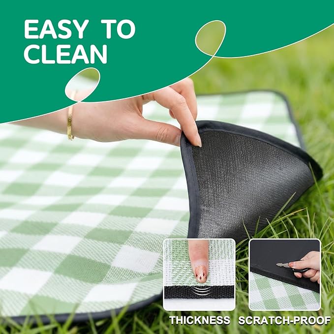 Waterproof Picnic Blanket Beach Outdoor Camping Mat Extra Large Foldable Cute Big Travel Essential Accessories Gift Park Patio Lawn Garden Grass Ground Play Music Festival Concert Must Have