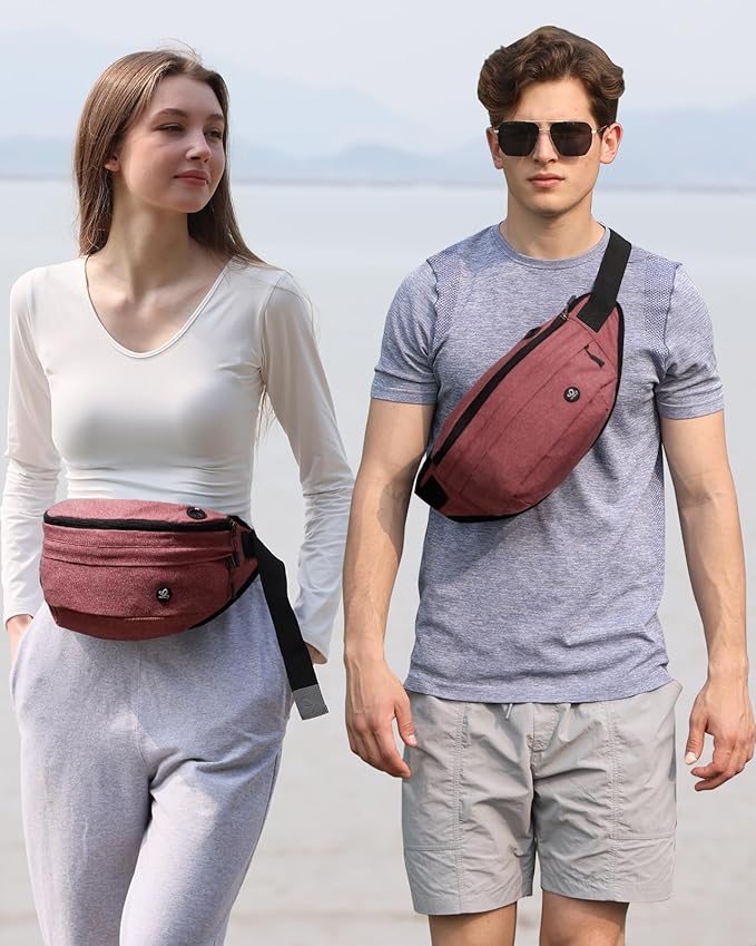 WATERFLY Running Belt Fanny Pack: Runner Marathon Jogging Waist Pack Sport Workout Exercise Fitness Phone Holder Belt for Men Women Jogger Slim Waistband Black