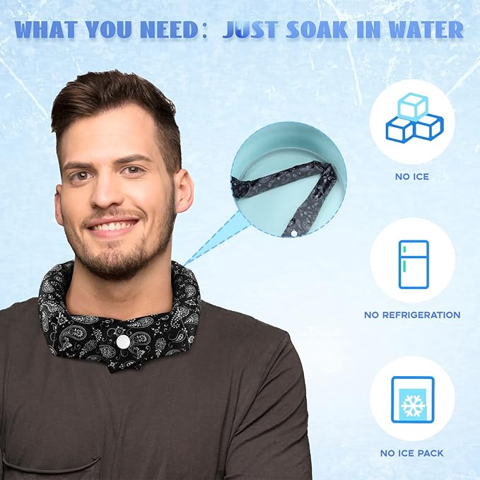 Xuhal 6 Pieces Cooling Neck Wraps Cooling Bandana Neck Cooler Ice Cooler Scarf for Women Summer Outdoor Sport Activity