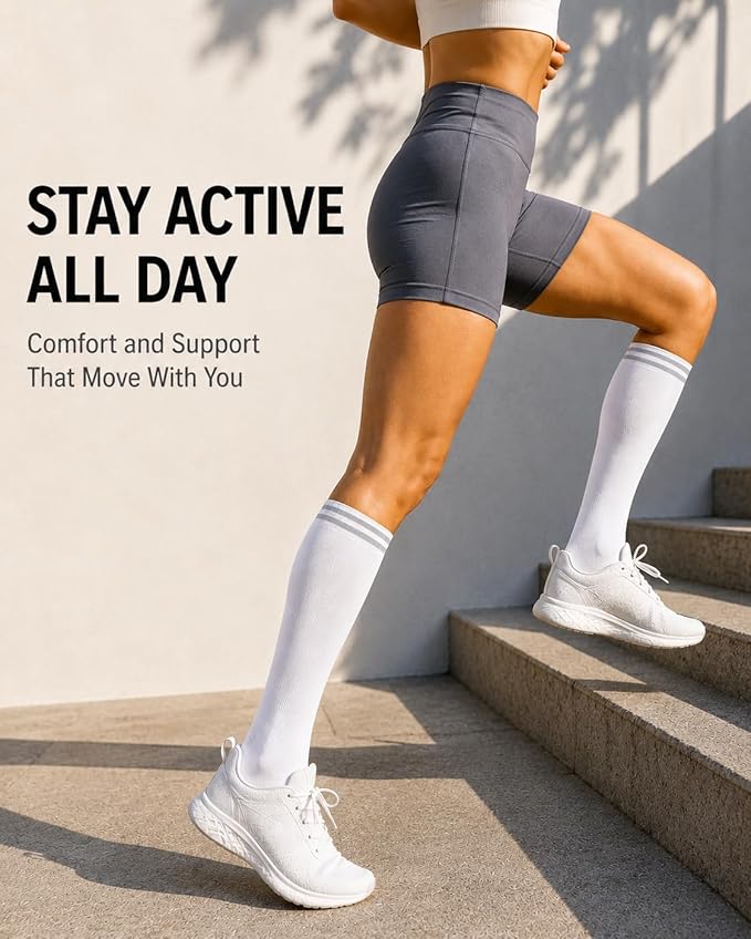 Aoliks Compression Socks for Women & Men 4 Pairs, Best Support for Nurses Running Travel