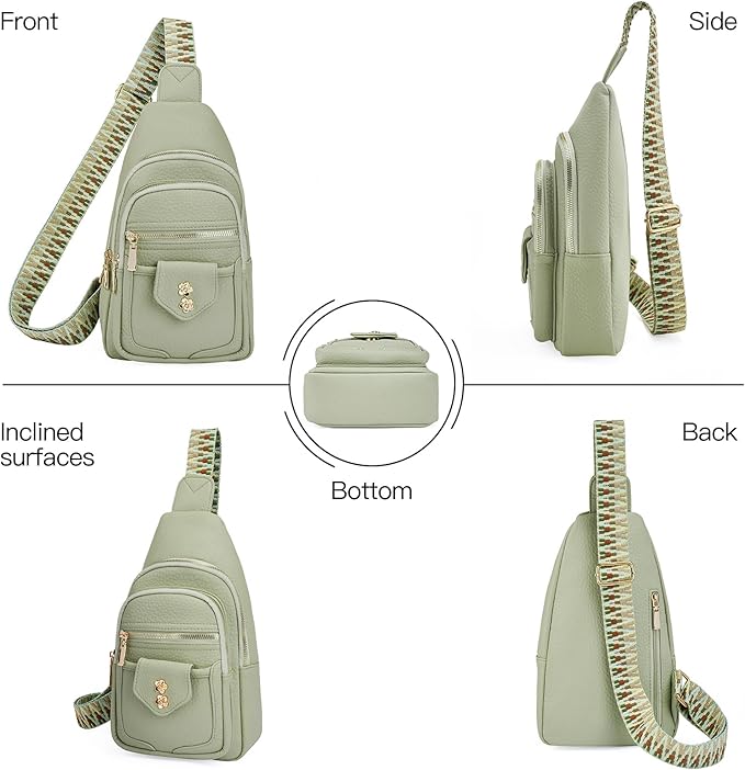GAEKEAO Sling Bag Crossbody Bags for Women Vegan Leather Fanny Pack Chest Travel Anti Theft Purse Shoulder Bag handbags Gifts