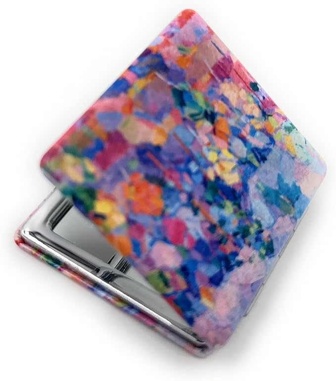 Compact Mirror Autumn Colors Travel Mirrors Abstractive Flowers Cute Mini Gift for Girls Small Cosmetic Mirror with Art Print for Purses