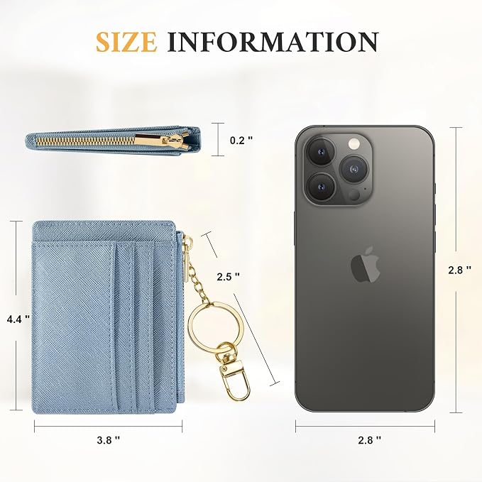 Sodsay Card Case Slim Front Pocket Wallet for Women Credit Card Holder with Keychain | Slim, Credit Card Holder, Front Pocket, with Keychain | Slim
