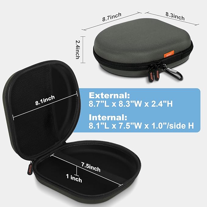 Hard Shell Headphone Case - Durable Zipper Travel Case Portable Carrying Pouch Bag Compatible with Sony WH-CH520/WH-CH720N, JBL Tune 510BT/720BT/520BT/770NC, Soundcore Q20 Q20i Q30, Jlab Headphones