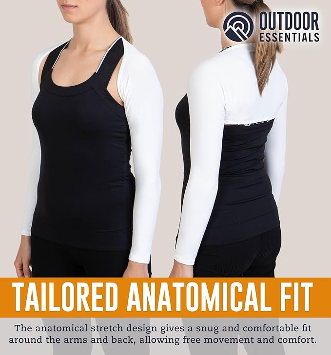 OutdoorEssentials Arm Sleeves for Women - Golf UV Shawl with Sleeves - Workout Shrug Bolero - Arm Tights for Sun Protection