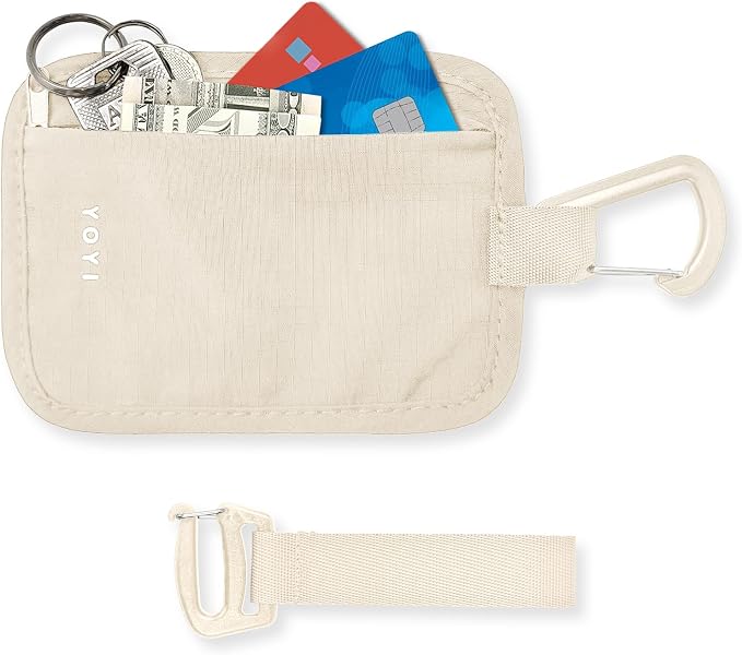 YOYI YOYI Hidden Travel Wallet with RFID Blocking – Clip Stash Pouch, Water-Repellent Breathable Quick-Dry Travel Wallet with Dual Carry Options