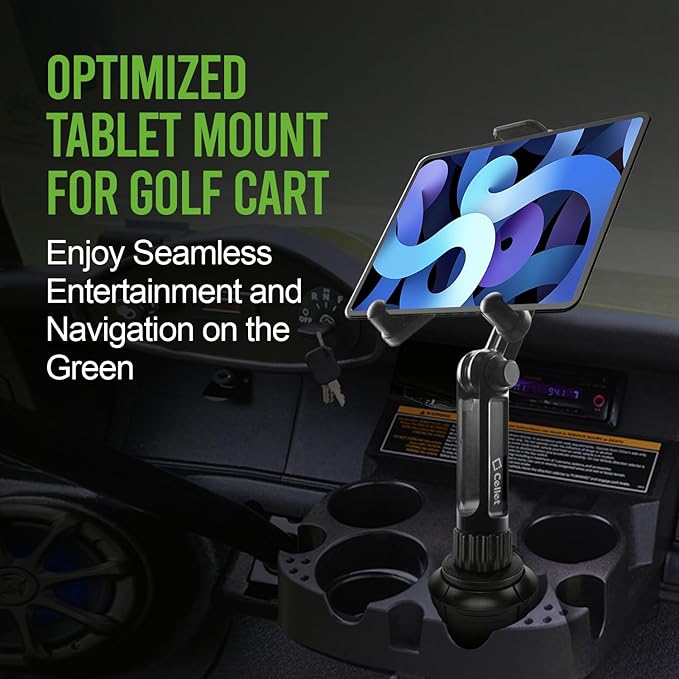 Cellet Cup Holder Tablet Mount, Car Cradle Holder Compatible for All iPad Pro, Air, Mini, Samsung Galaxy Tablet, Amazon Fire, Microsoft Surface