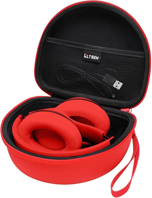 Headphone Case Compatible with Beats Studio Pro/Solo 4 / Studio 3 / Solo 3 / Picun B8 / BERIBES/JLab JBuds Lux ANC Wireless Bluetooth Noise Cancelling Headphones, Red+Black(Case Only)