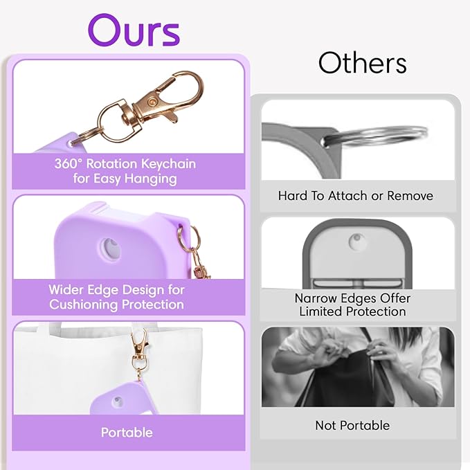 Silicone Case Compatible with Touchland Hand Sanitizer Spray, Protective Case for Spray 1FL. OZ (Pink, Purple(2PCS))