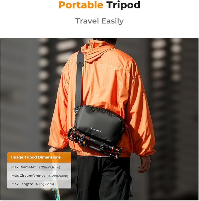 K&F CONCEPT Camera Sling Bag Crossbody Bag Waterproof Camera Shoulder Backpack DSLR/SLR/Mirrorless Camera Case