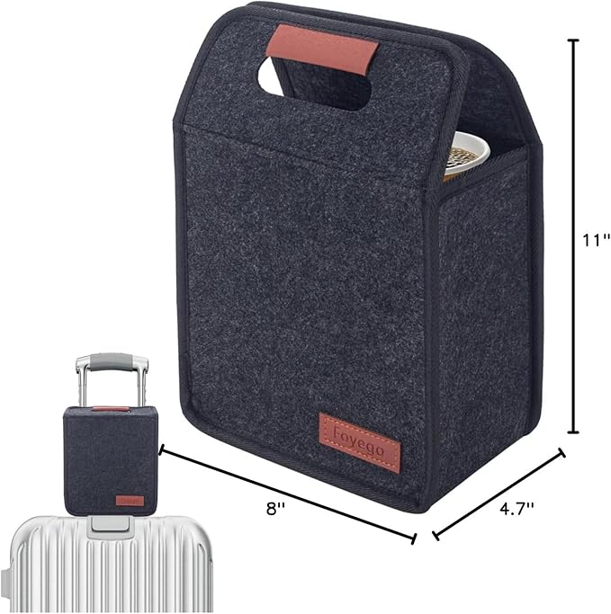 Foyego Portable Drink Holder - Foldable Travel Carrier with Reusable Insulated Coffee Cup, 2 Cup Holder, Free Your Hands